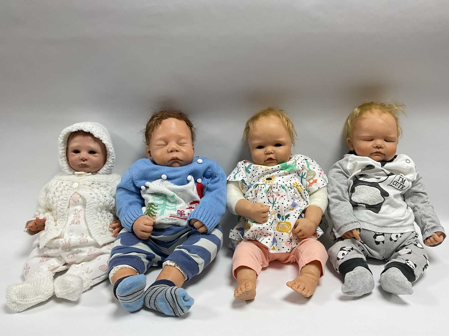 Lot 325 - Four Reborn Style Baby Dolls, one marked 155...