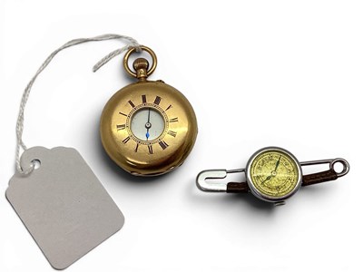 Lot 233 - An 18ct Gold Cased Half Hunter Style Fob Watch,...