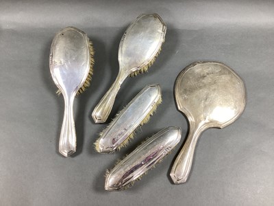 Lot 37 - A Hallmarked Silver Mounted Five Piece Matched...