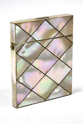 Lot 1267 - A Victorian Mother of Pearl Card Case, of...