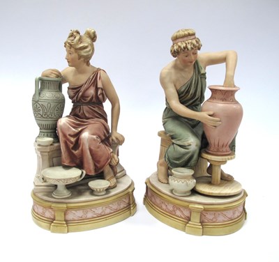 Lot 1020 - A Pair of Royal Dux Porcelain Figure Group, of...