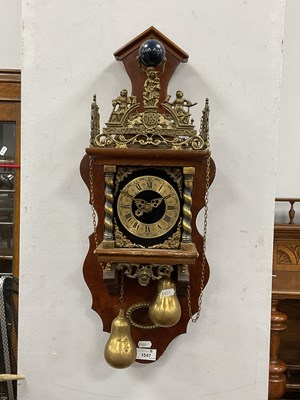 Lot 1547 - XX Century Atlas Wall Clock, featuring a brass...