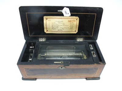 Lot 1297 - A Mid XIX Century Swiss Musical Box, the...