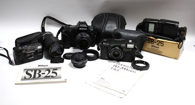 Lot 844 - Nikon F90 35mm SLR Film Camera with attached...