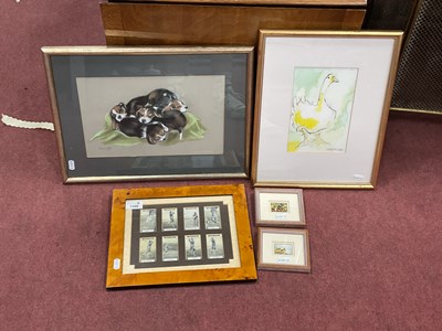 Lot 1498 - Framed Artworks and Cigarette Cards, including...