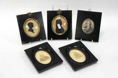 Lot 1214 - Two XIX Century Silhouettes Miniatures,...