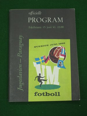 Lot 302 - 1958 World Cup, Yugoslavia v Paraguay...