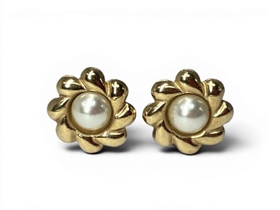 Lot 113 - A Pair of Dainty Imitation Pearl Inset Clip On...
