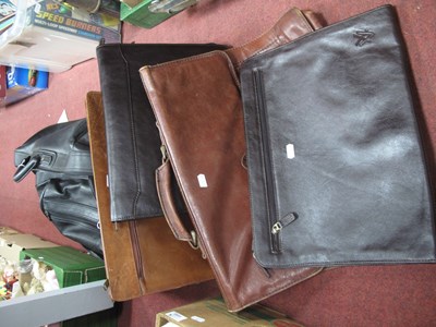Lot 1034 - Six Vintage Leather Business Travel...