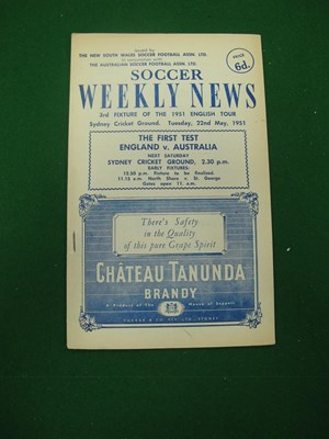 Lot 375 - 1951 England Football Tour to Australia Soccer...