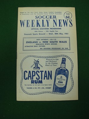 Lot 373 - 1951, England Football Tour to Australia,...