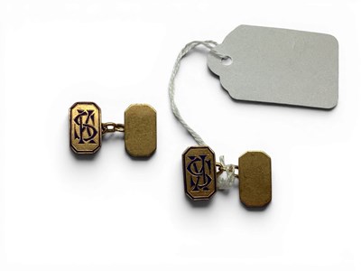 Lot 212 - A Pair of Vintage Cufflinks, the rectangular...