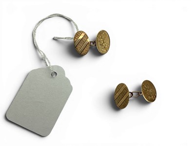 Lot 211 - A Pair of Vintage Cufflinks, the part engine...
