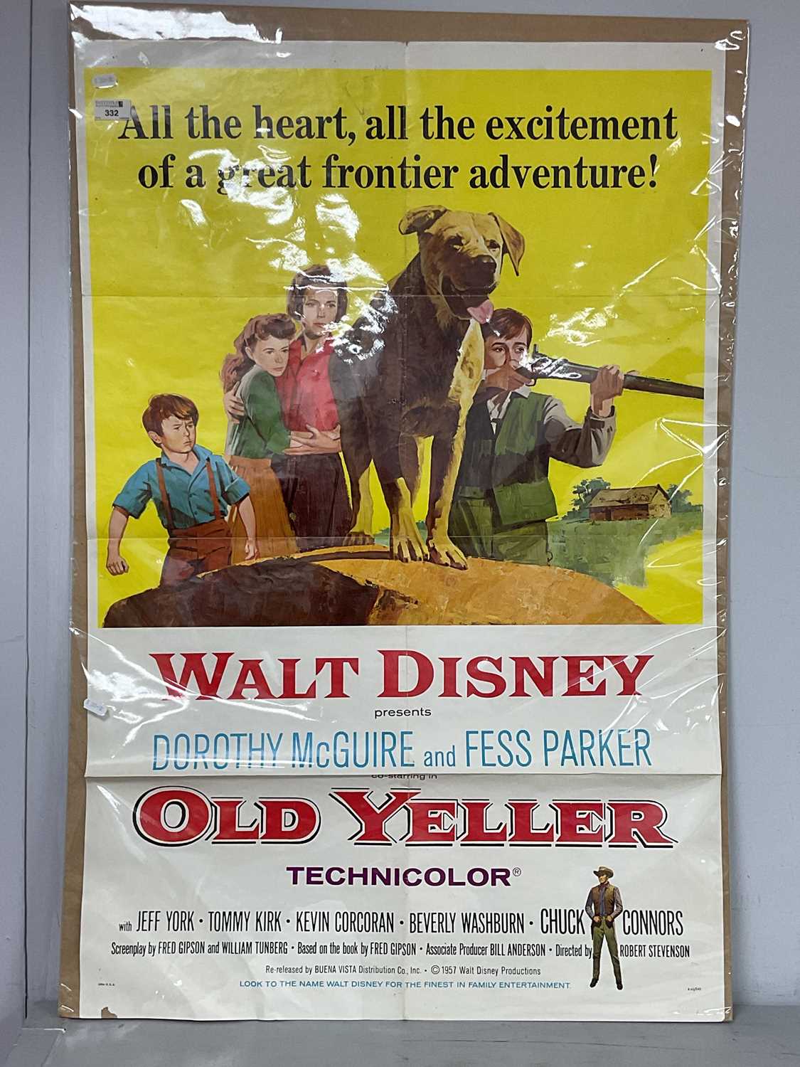 Lot 332 - A Walt Disney Old Yeller Poster Dated 1957,...