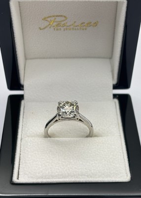 Lot 200 - A Large Modern Platinum (950) Single Stone...