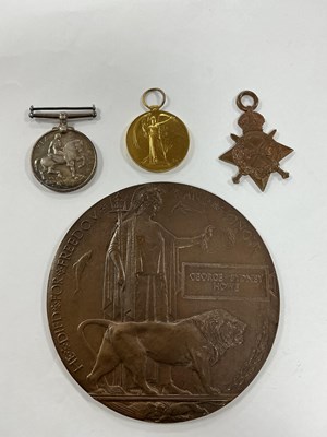 Lot 599 - WWI Army Service Corps Casualty Medal Trio,...