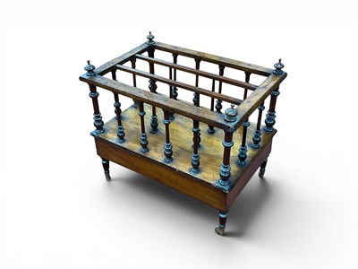 Lot 1453 - A XIX Century Walnut Canterbury, with three...