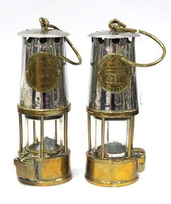 Lot 1242 - Two Eccles No. 58 Miners Lamps, approx 23cm...