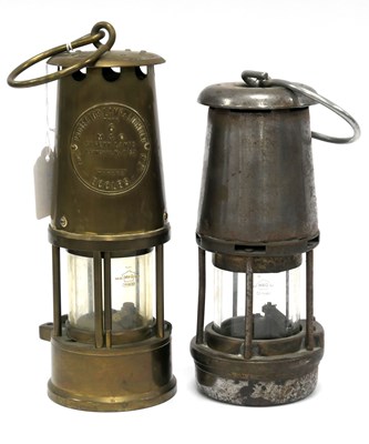 Lot 1239 - An Eccles Type 6 Brass Miners Lamp, together...
