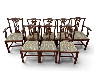 Lot 1484 - A Set of Eight XVIII Century Style Mahogany...