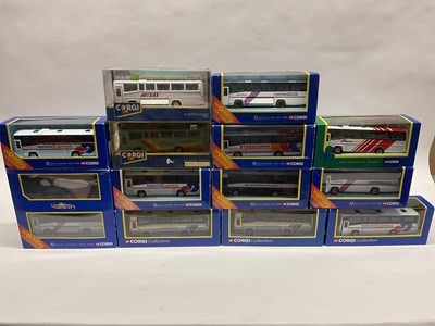 Lot 540 - Thirteen diecast model coaches by Corgi to...