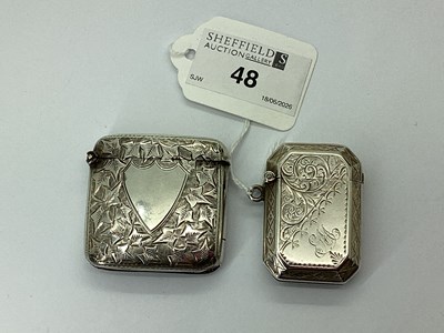 Lot 48 - Two Hallmarked Silver Vesta Cases, each with...