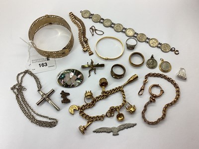 Lot 163 - Vintage Engine Turned Wide Bangle, antique...