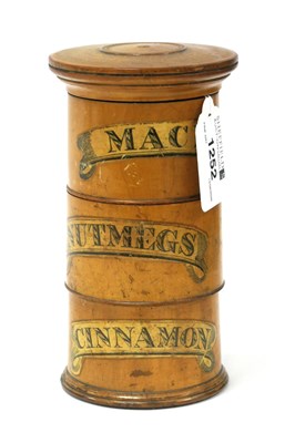 Lot 1252 - Treen - A XIX Century Sycamore Spice Tower,...