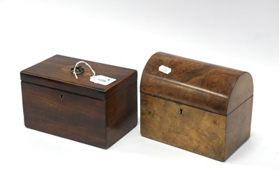 Lot 1226 - A Mid XIX Century Walnut Tea Caddy, of domed...