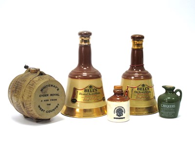 Lot 1407 - Spirits - Two Bell's Whisky Decanters, Barrel...