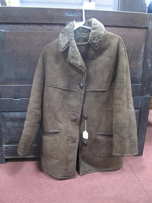Lot 1354 - A Vintage Brown Sheepskin Coat with button...