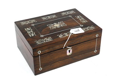 Lot 1235 - A Mid XIX Century Rosewood Sewing Box,with...