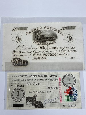 Lot 495 - XIX Century South Africa Cape Town £5 Banknote,...