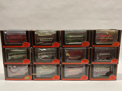 Lot 636 - Twelve 1:76th scale diecast model buses by EFE...