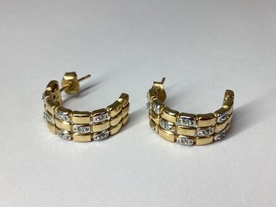 Lot 92 - A Pair of 9ct Gold Half Hoop Earrings, of...