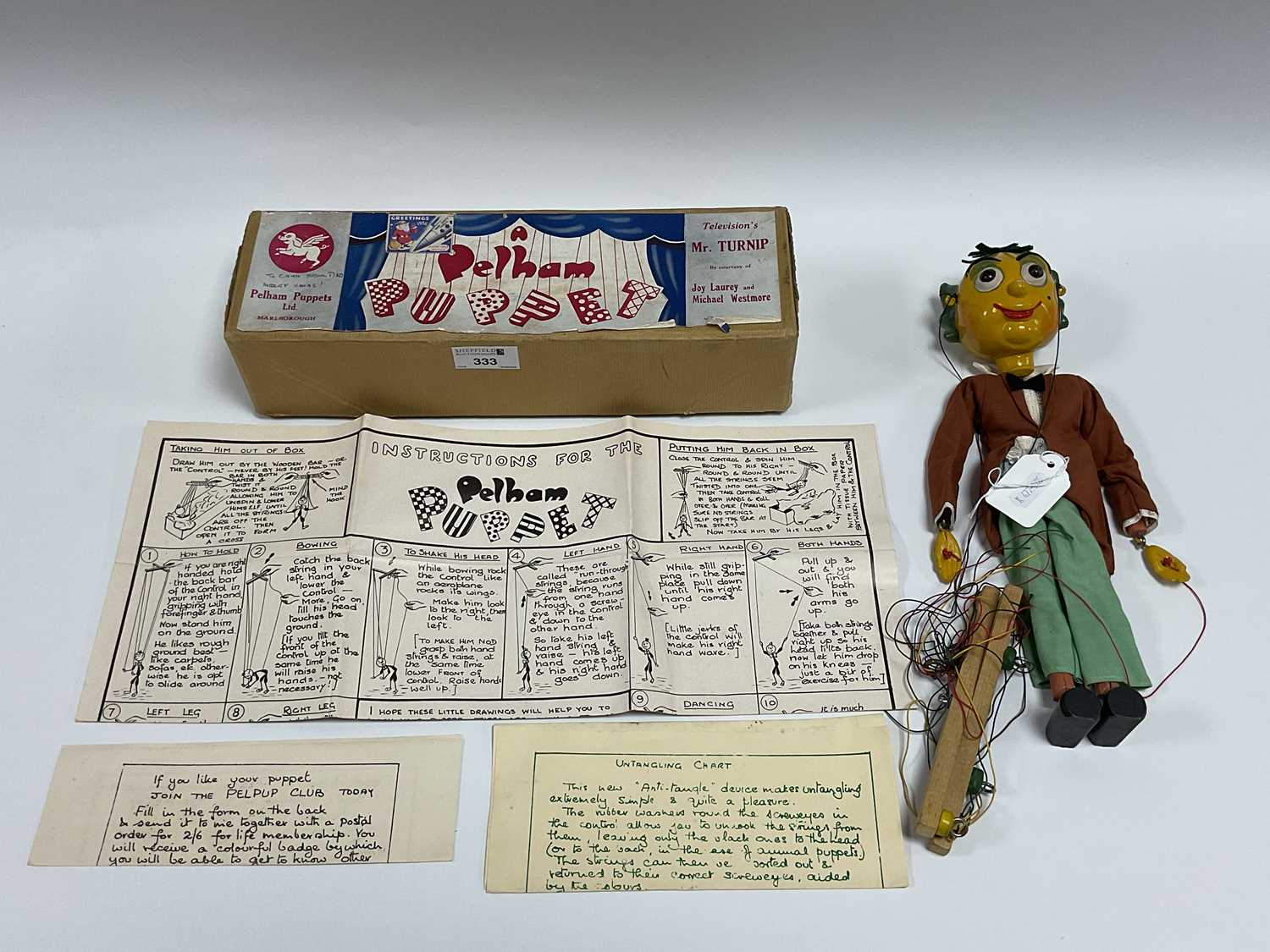 Lot 333 - A Pelham Puppet Television's Mr Turnip Puppet,...