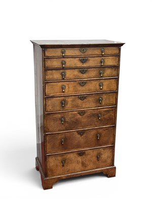 Lot 1445 - A XVII Century Style Walnut Chest of Drawers,...