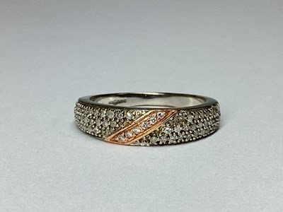 Lot 73 - A 9ct White and Rose Gold Diamond Pavé Set, of...
