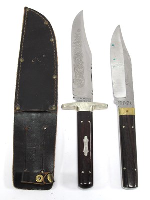 Lot 1336 - A F.W. James, Sheffield Bowie Knife, wood...