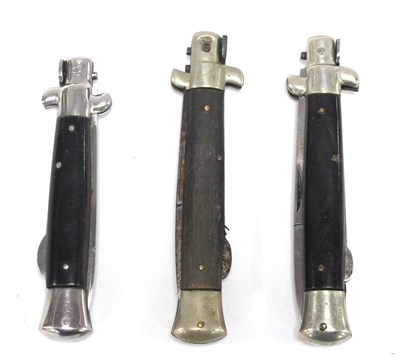 Lot 1325 - Three Italian Stiletto Style Lock Knives, 22cm,...