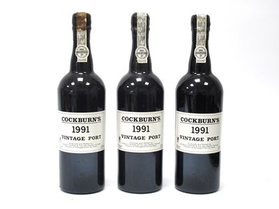Lot 1415 - Port - Cockburn's 1991 Vintage Port, three...