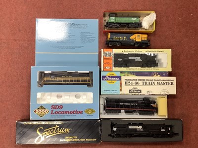 Lot 612 - Six HO scale American diesel locomotives: a...