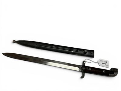 Lot 406 - Swedish Model 1914 Bayonet & Scabbard, stamp...