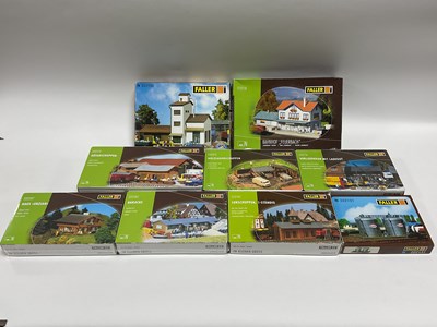 Lot 573 - Nine Faller N gauge building kits, including...