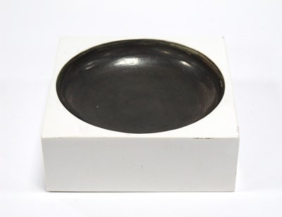 Lot 1074 - A Troika Pottey Cubist White Ashtray, of...