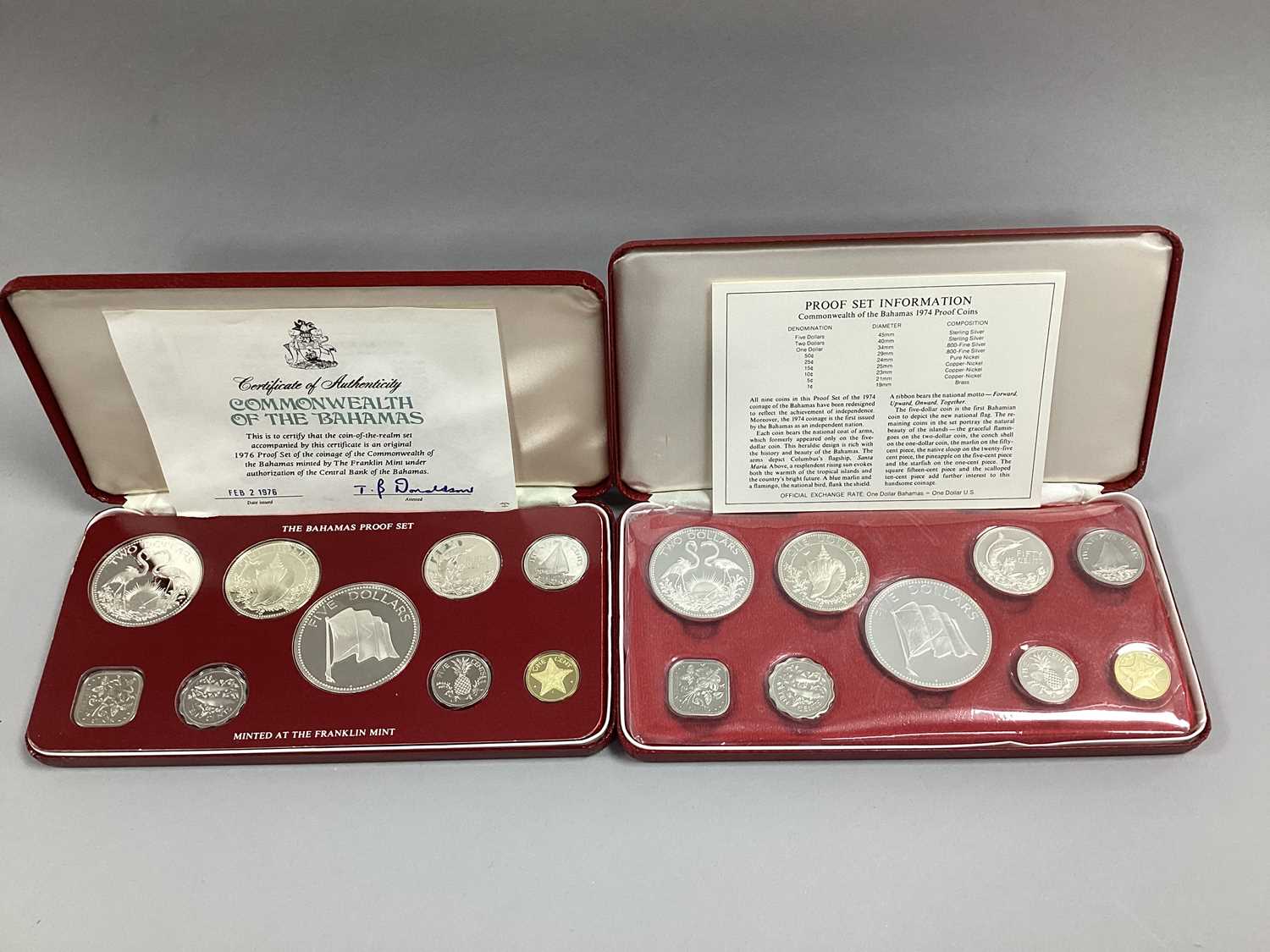 Lot 395 - Two Commonwealth Of The Bahamas Nine Coin...