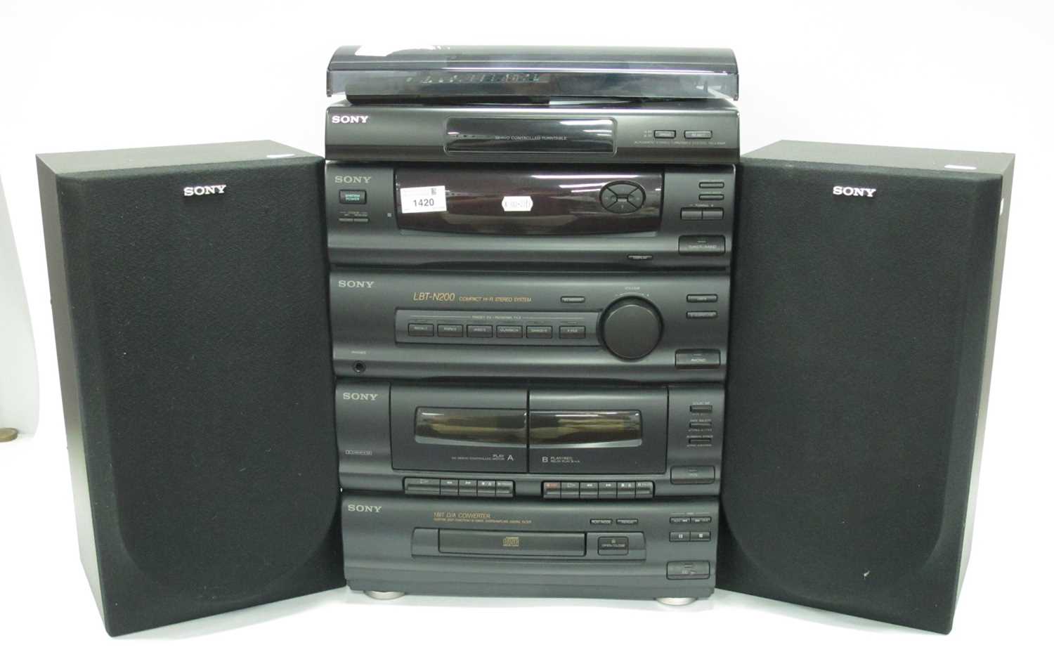 Lot 1420 - Sony Stacking Hi-Fi System with speakers,
