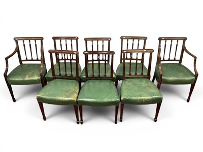 Lot 1486 - A Set of Eight (2 + 6) Geo III Mahogany Dining...