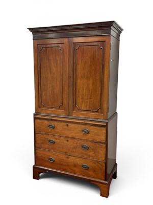 Lot 1489 - A Late XVIII Century Linen Press, with a...