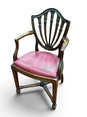 Lot 1481 - A XX Century Mahogany Open Armchair, with a...
